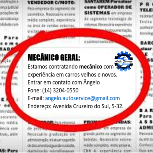 aUTO sERVICE bAURU, BANNER DE EMPREGO 2024